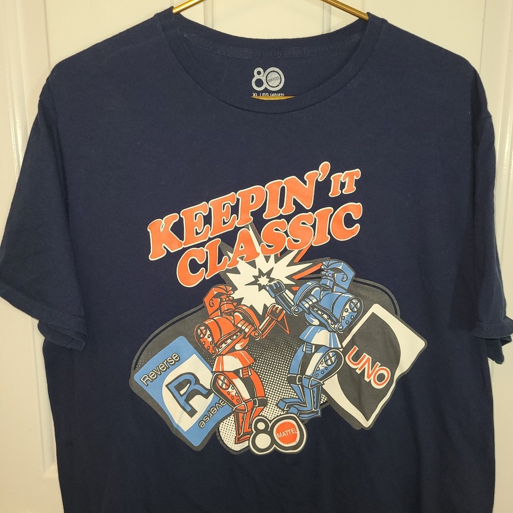 Mattel Rock'em Sock'em Men T-Shirt XL Robots Uno Graphic Cotton Tee Top NWOT